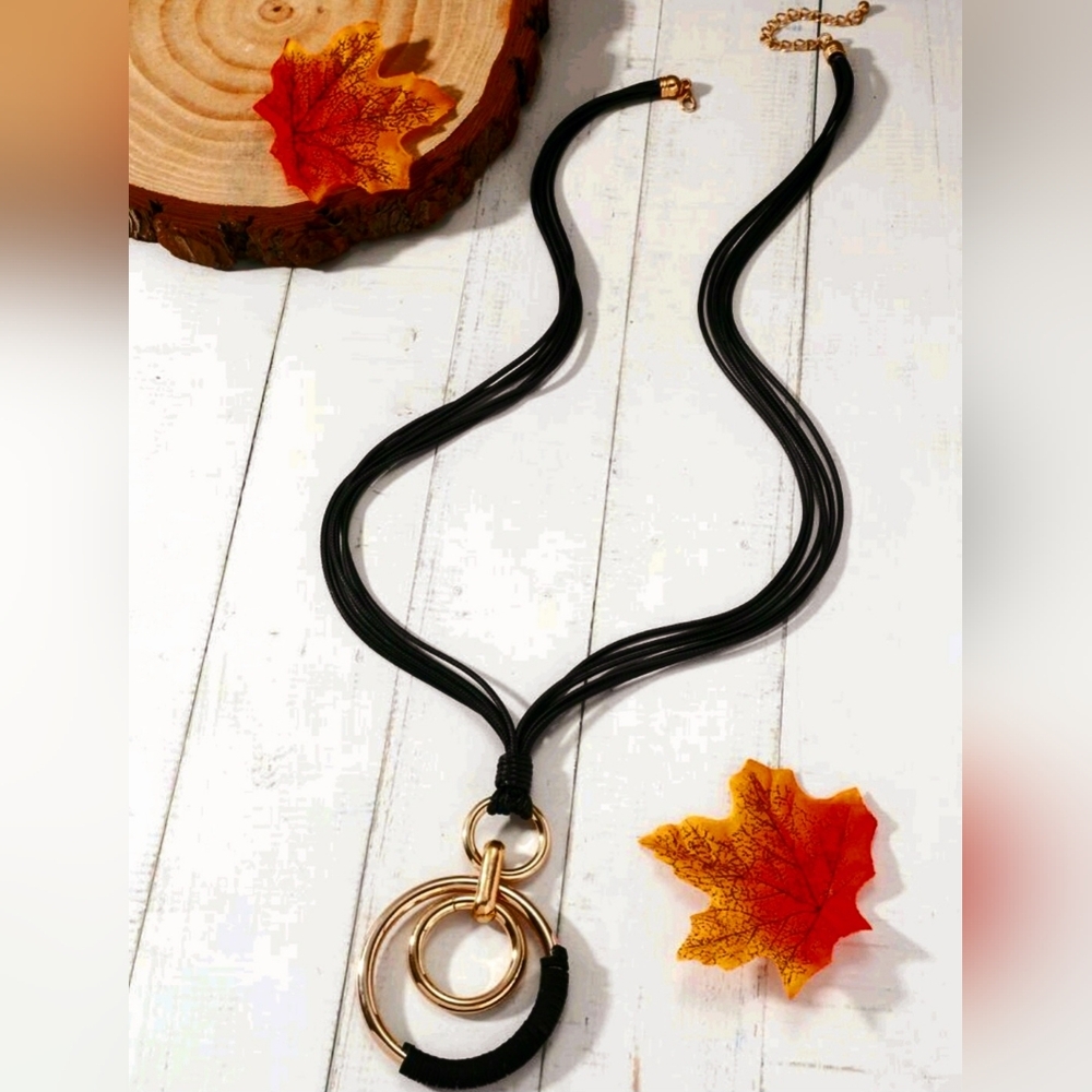 Circle Statement Necklace - image 2